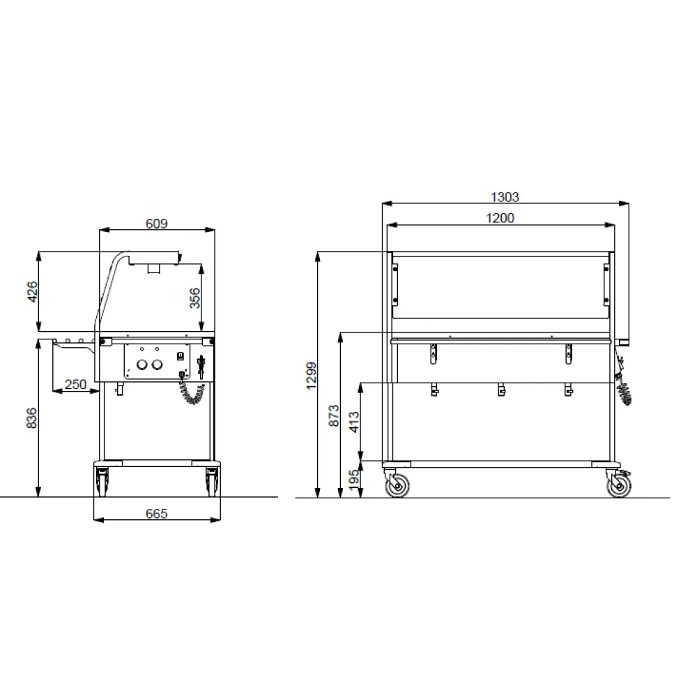 PĀRVIETOJAMS BAIN MARIE MARMĪTS AR HALOGĒNA LAMPĀM COMPASS 3 HALO SEP (02000COMP3VSBM/H)