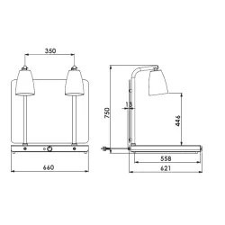 SILDVIRSMA AR 2 INFRASARKANAJĀM LAMPĀM HELIOS 2/1 FIX P2