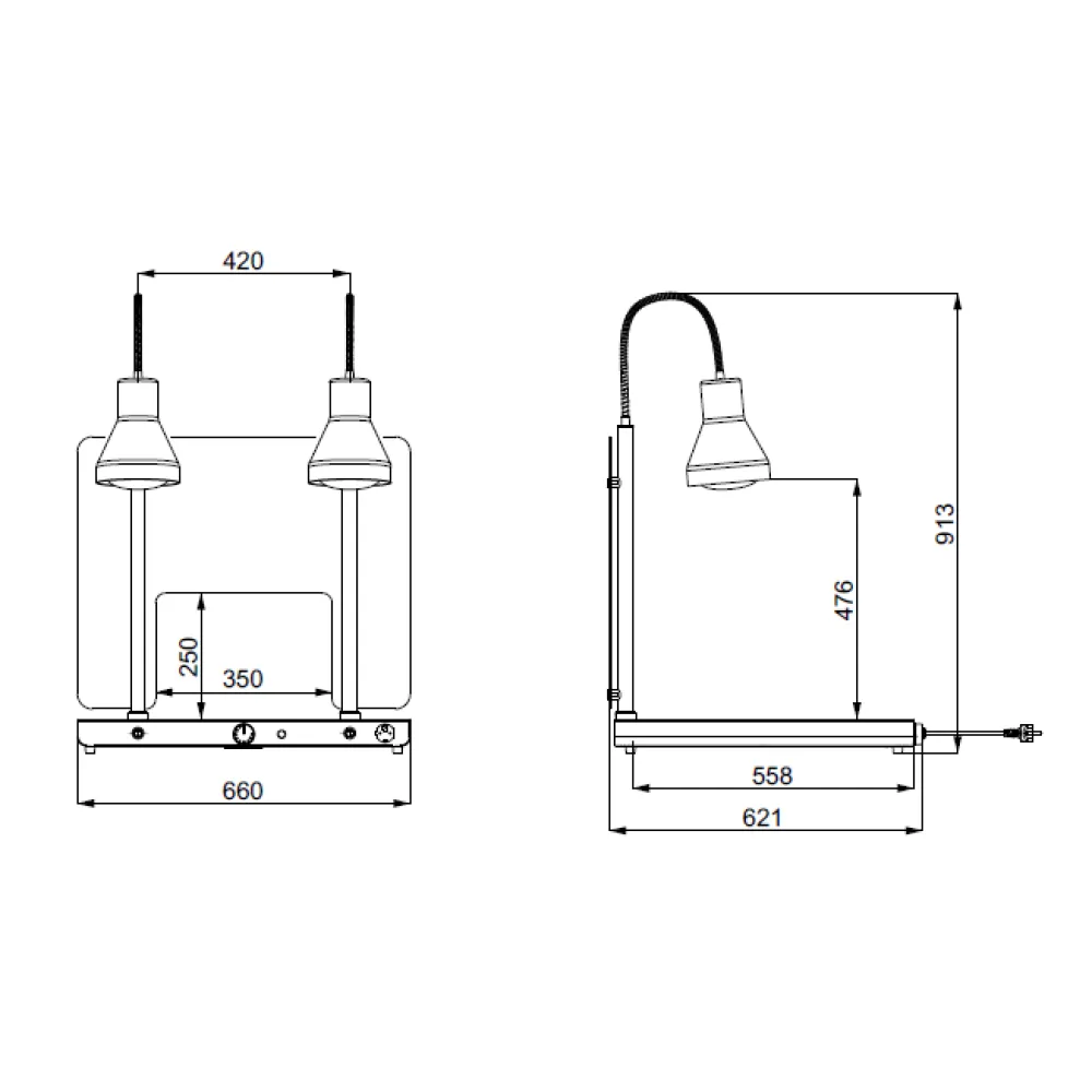 SILDVIRSMA AR 2 INFRASARKANĀM LAMPĀM HELIOS 2/1 PASS FLEX P2 (034CRHEL2/1FLP2P)