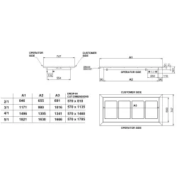 Heated Countertop  DROP-IN-3PC 1171 mm