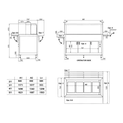 Tempered glass heated countertop OMNIA 3PC