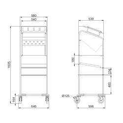 Cutlery, trays, glasses  and bread module OMNIA PP-TRP