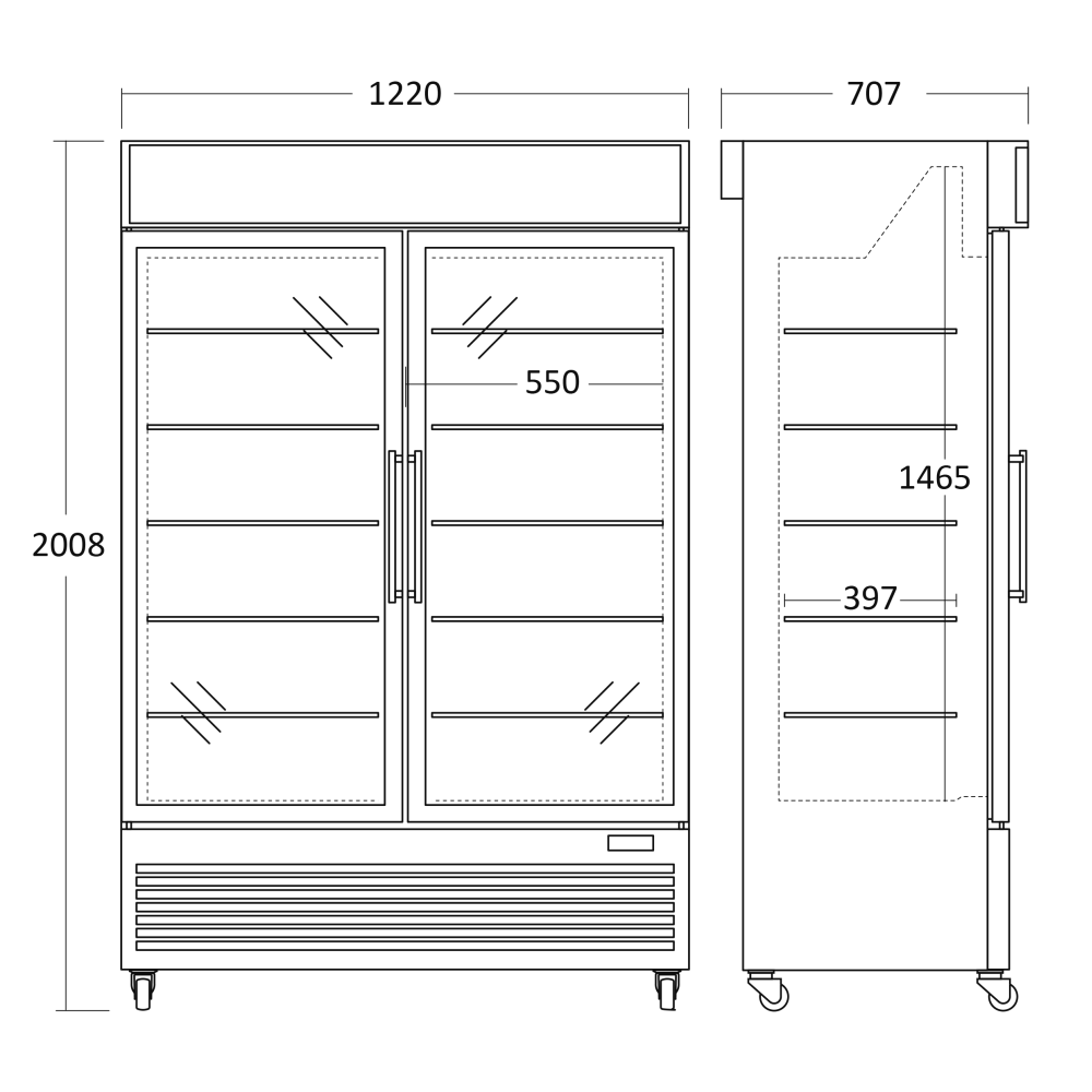 Saldētava - vitrīna 684L DF800BE (25324010000DF800BE)
