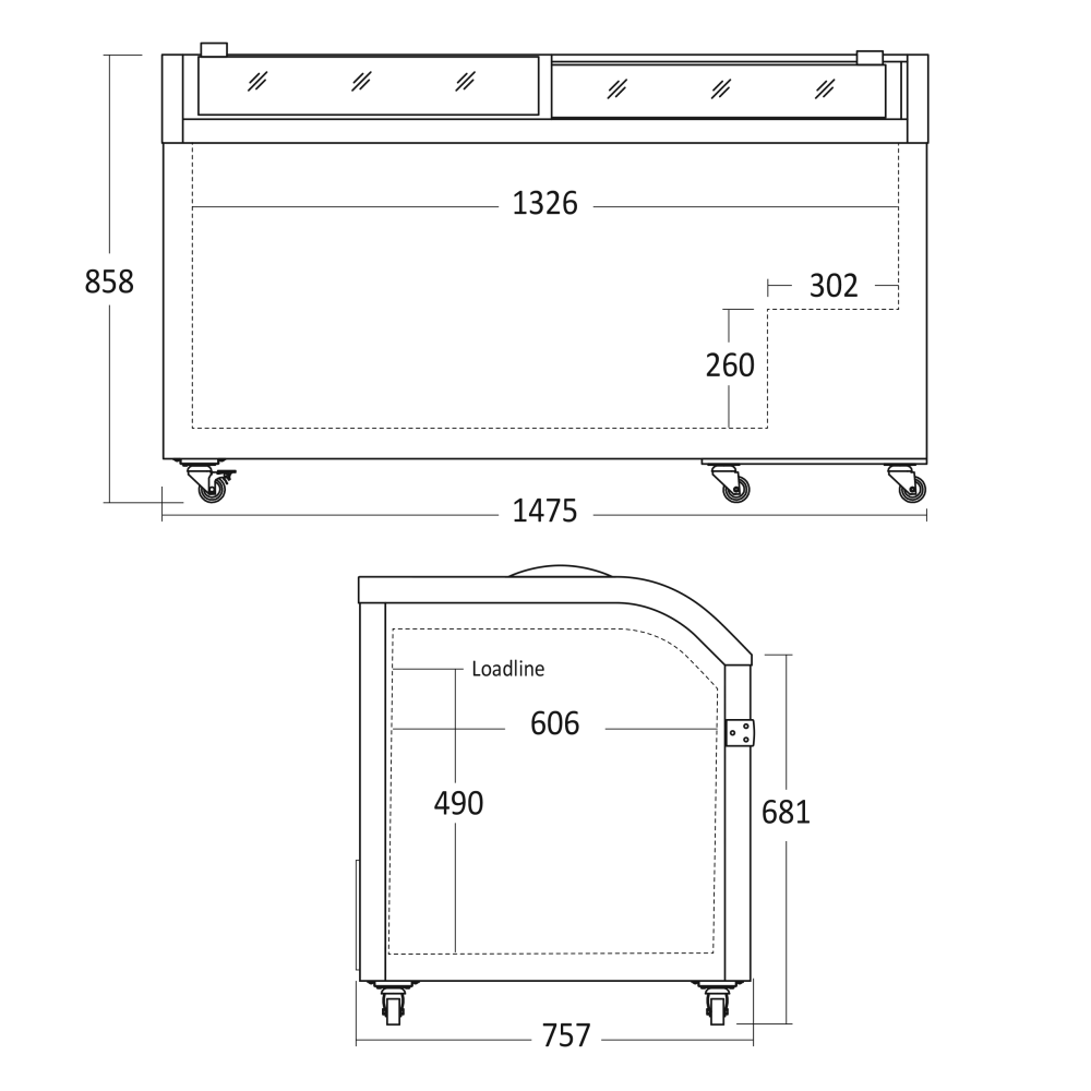 Vitrīna-saldētava 355L XS602E (22420602110000)