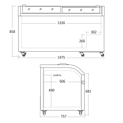 Vitrīna-saldētava 355L XS602E