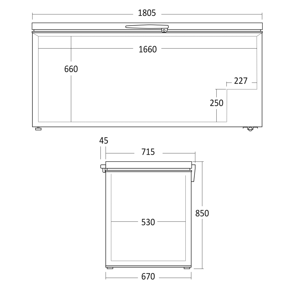 Saldētava lāde 560L CF560WE (27124210000CF560WE)