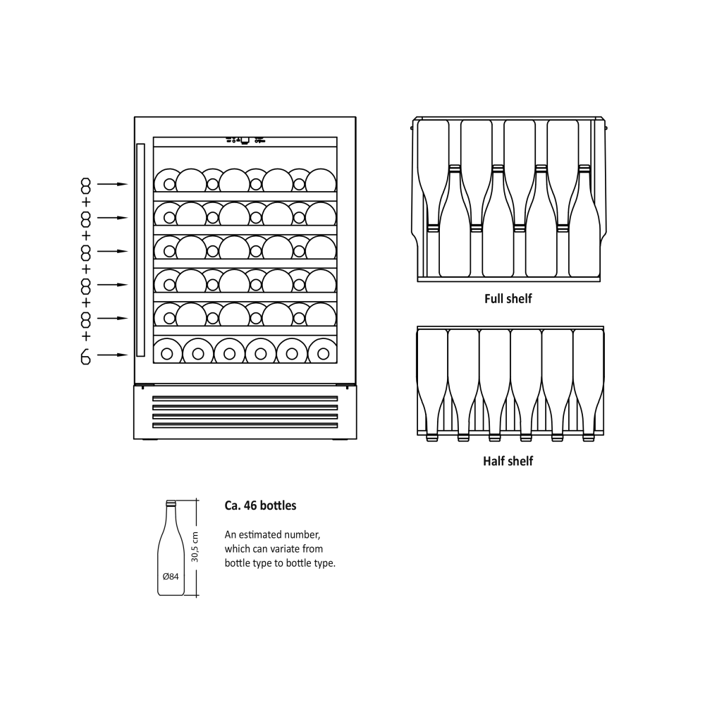 Vīna ledusskapis SV81B (46410081B10000)