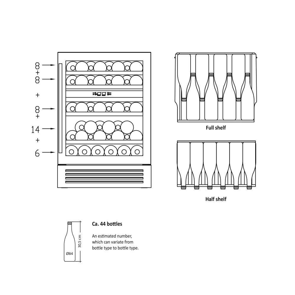 Vīna ledusskapis SV85B (46410085B10000)