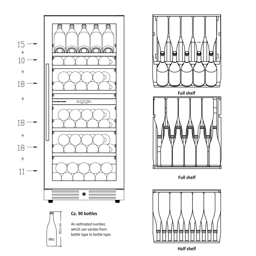 Vīna ledusskapis SV 104 B (46410104B10000)
