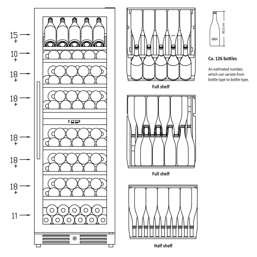Vīna ledusskapis SV 124 B (46410124B10000)