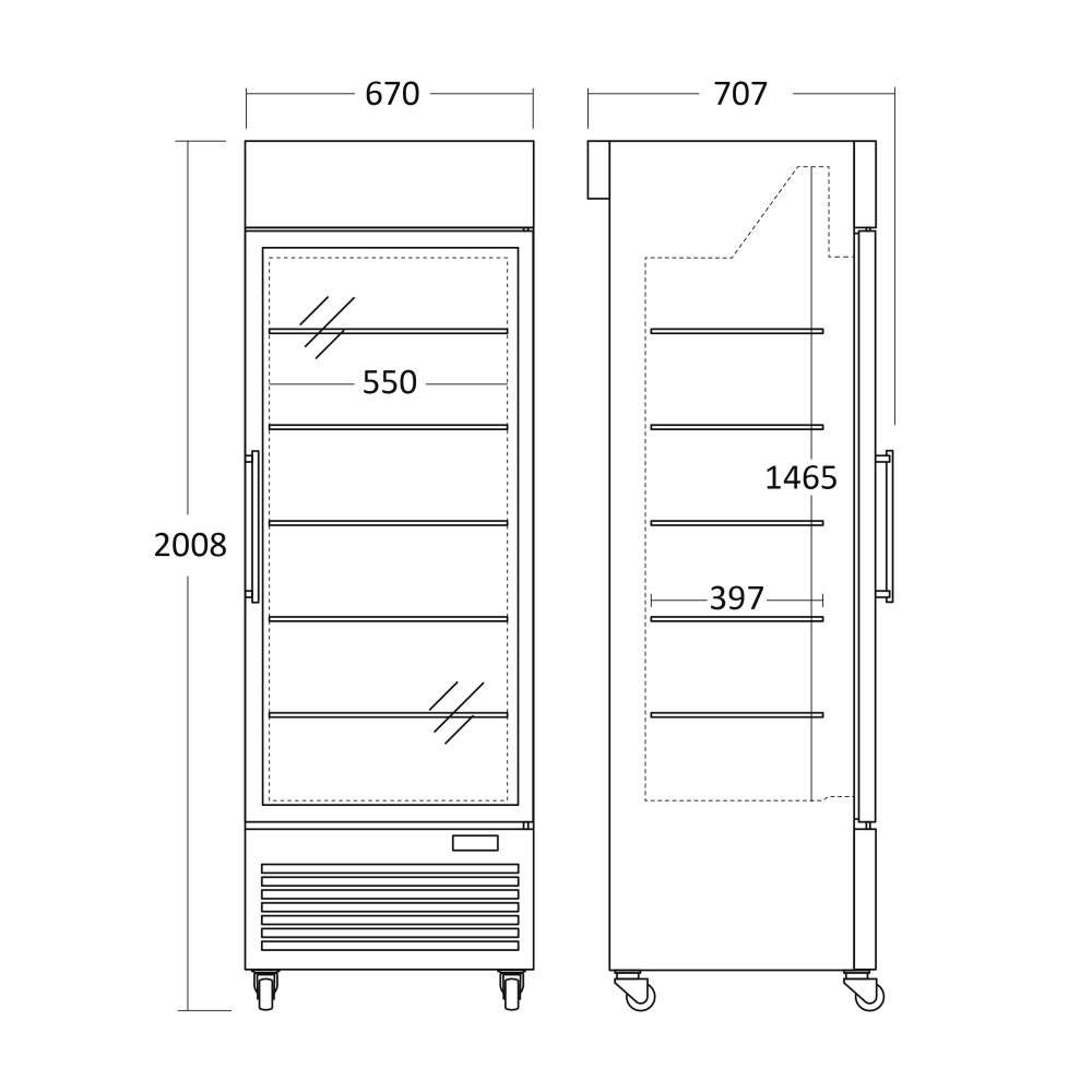 Saldētava-vitrīna 343L DF400BD (25324010000DF400BD)