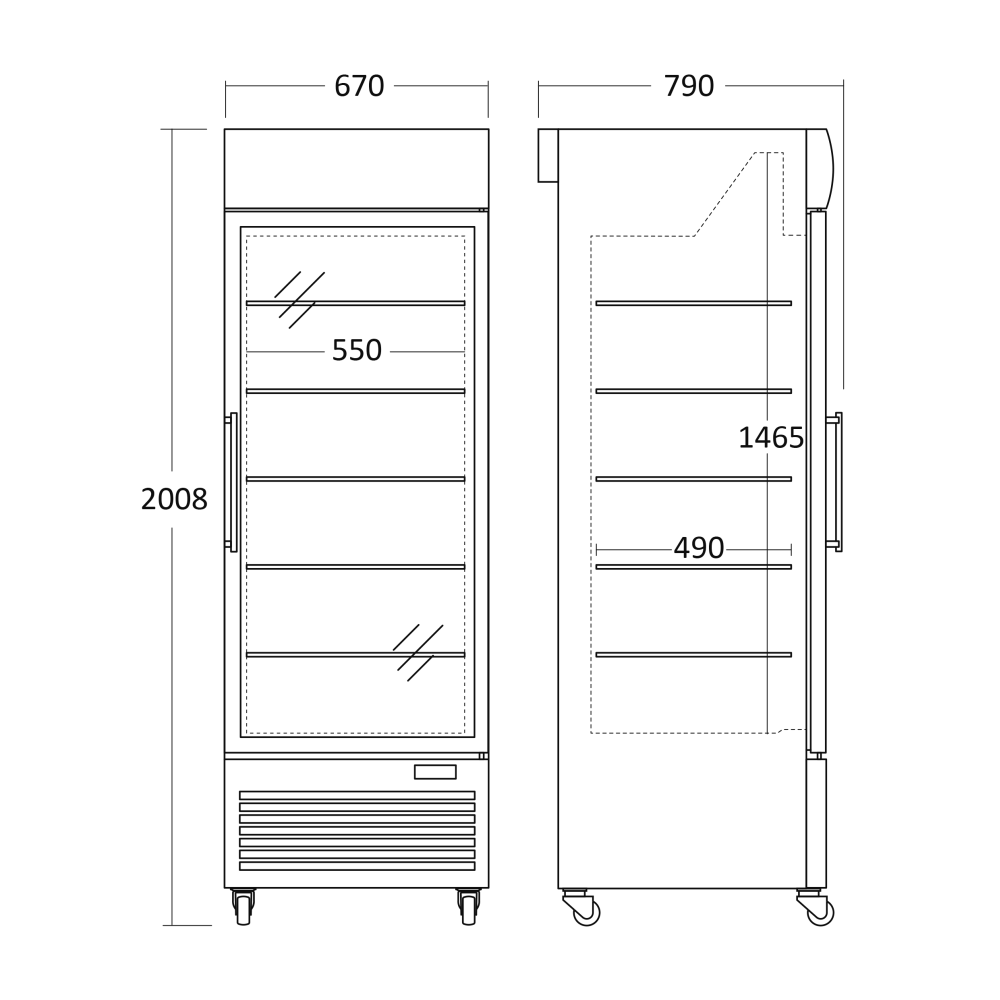 Saldētava-vitrīna 430L DF500BD (253240DF500BD)