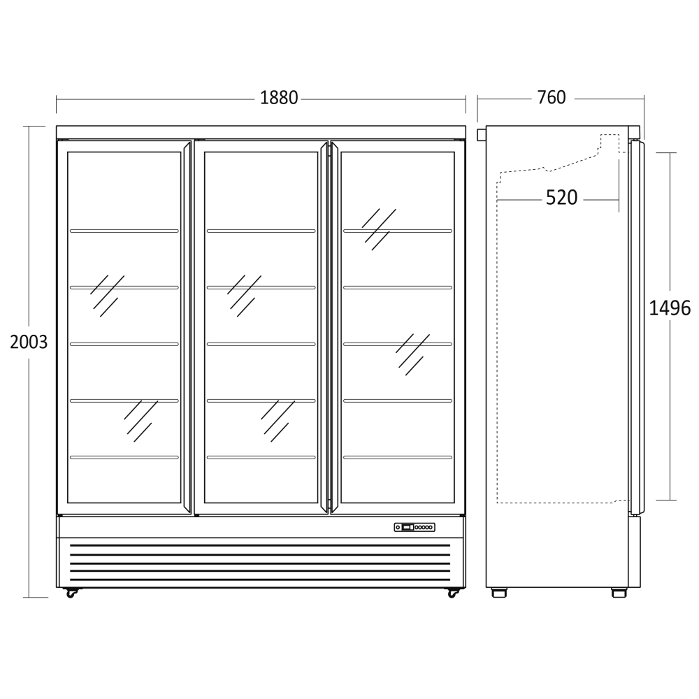 Saldētava-vitrīna 1090L DF1563BD (25324010000DF1563BD)