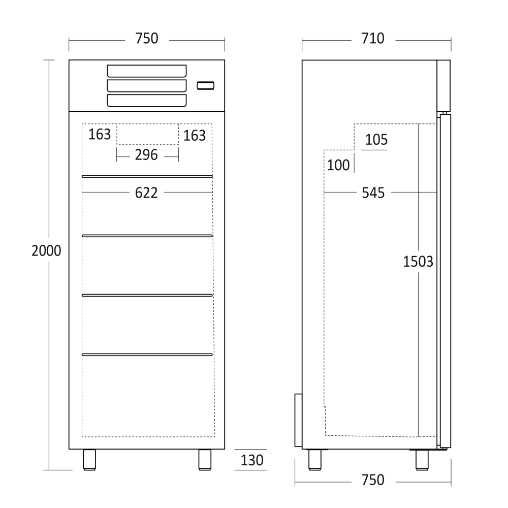 Ledusskapis 476L GUR600W (39318510000GUR600W)