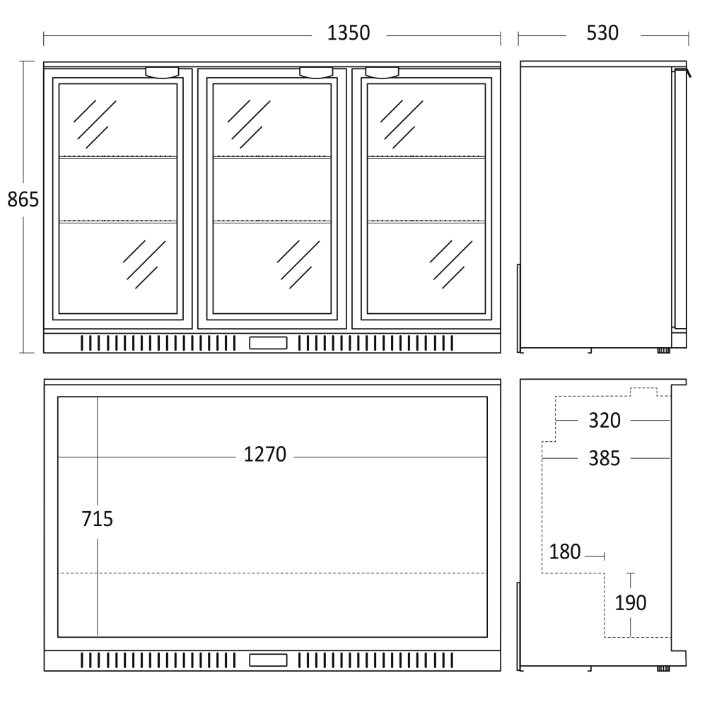 Ledusskapis-vitrīna 254L BB311HBA (26311010000BB311HBA)