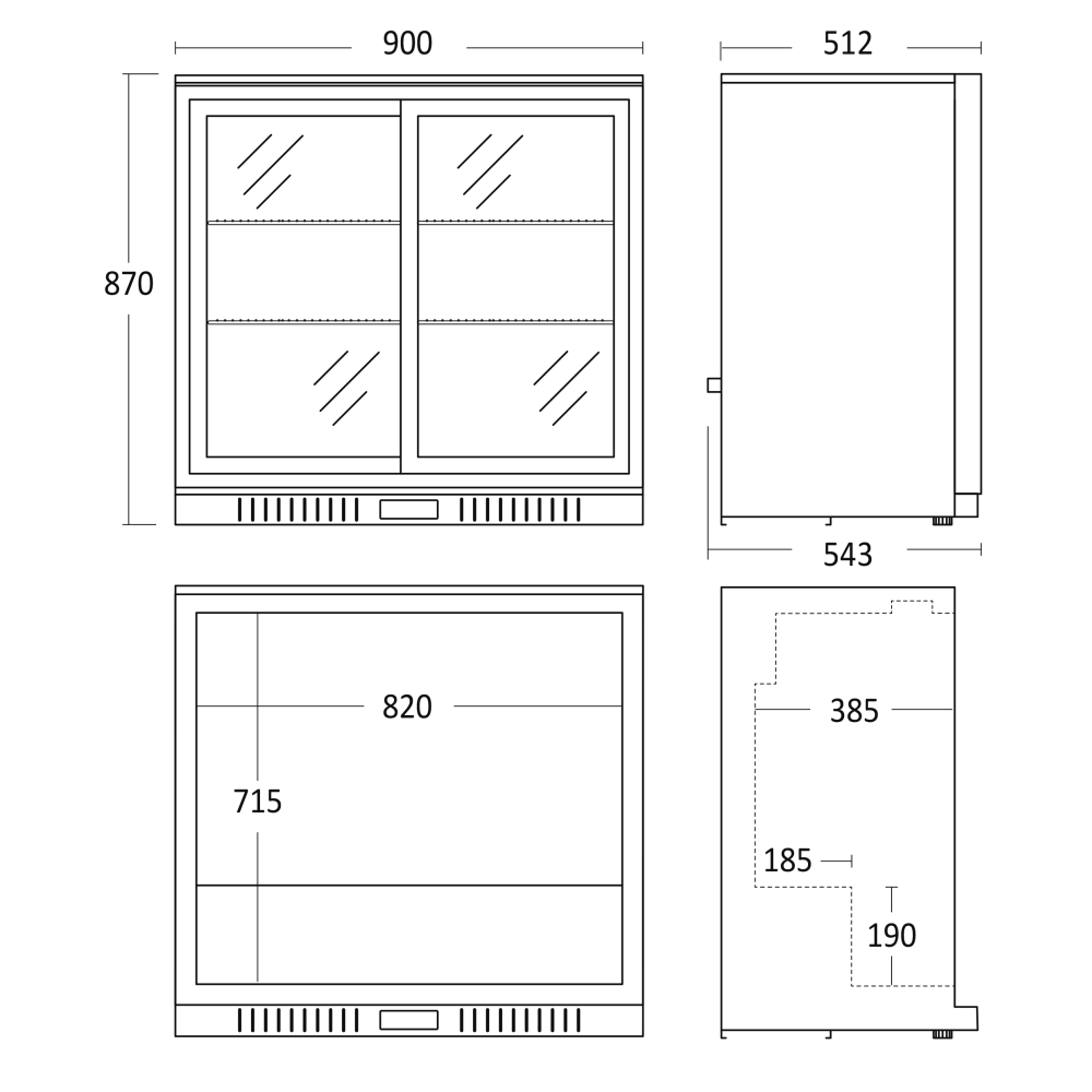 Ledusskapis-vitrīna 158L BB211SLBB (26311010000BB211SLBB)