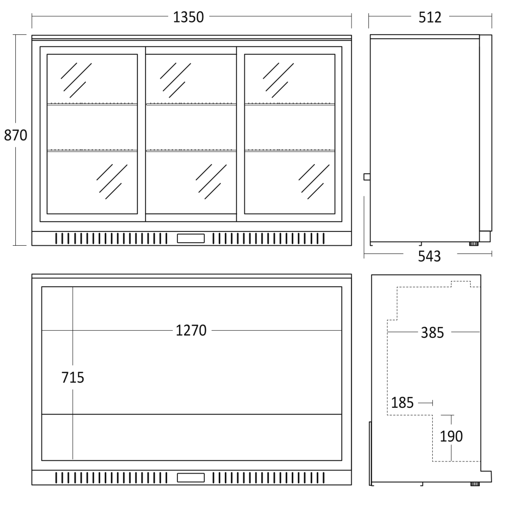 Ledusskapis-vitrīna 254L BB311SLBB (26311010000BB311SLBB)