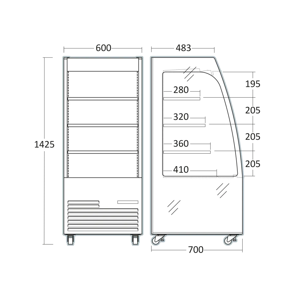 Aukstā vitrīna 135L OFC60B (263114OFC60B)
