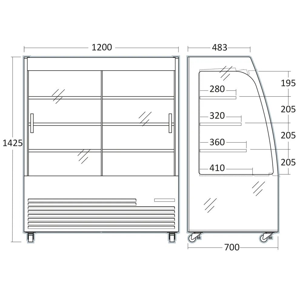 Aukstā vitrīna 283L OFC120BG (263114OFC120BG)