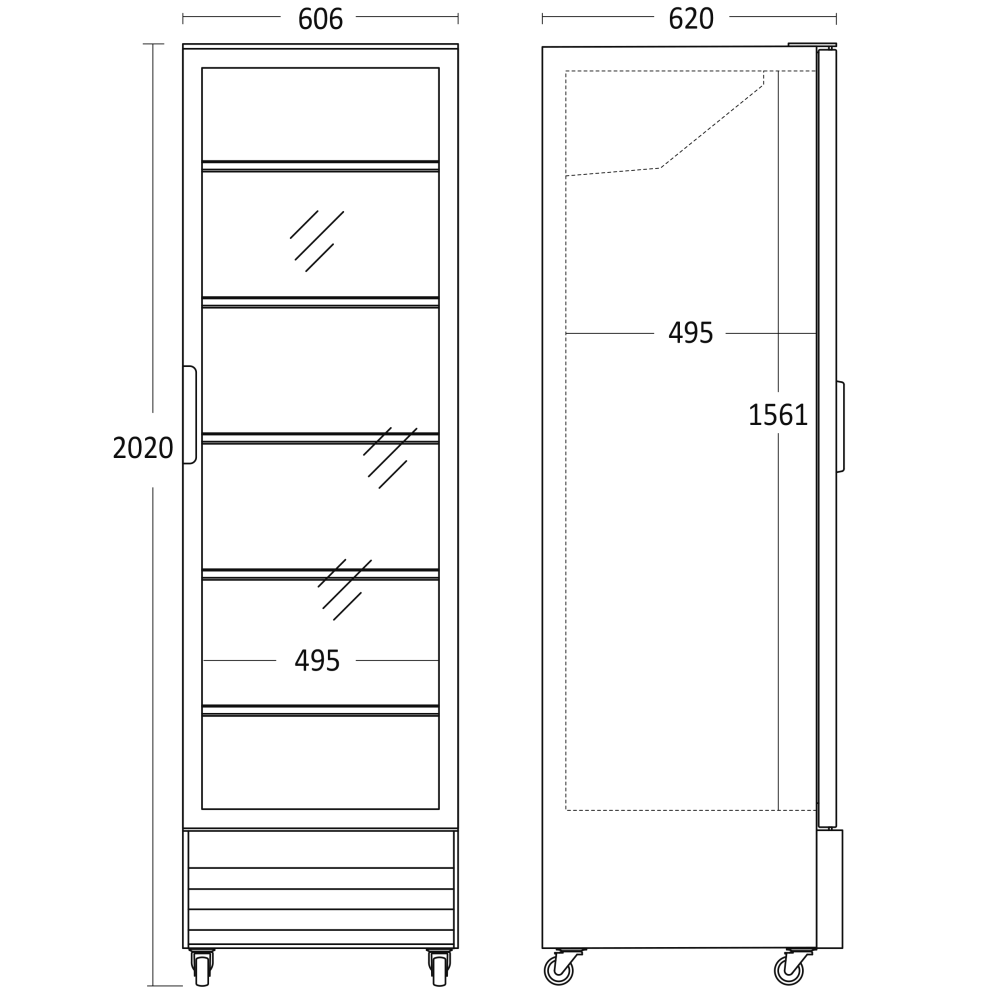 Ledusskapis-vitrīna, melns 286L SD 426 BE (26310426310000)