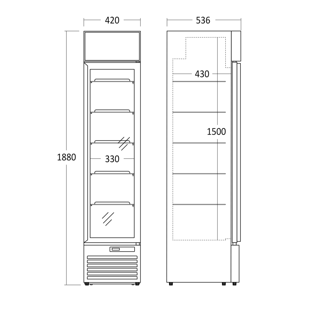 Ledusskapis-vitrīna 155L DCC159BD (263111DCC159BD)