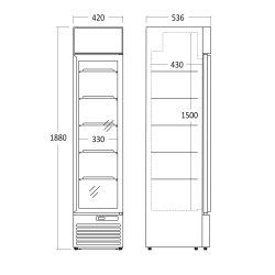 Ledusskapis-vitrīna 155L DCC159BD