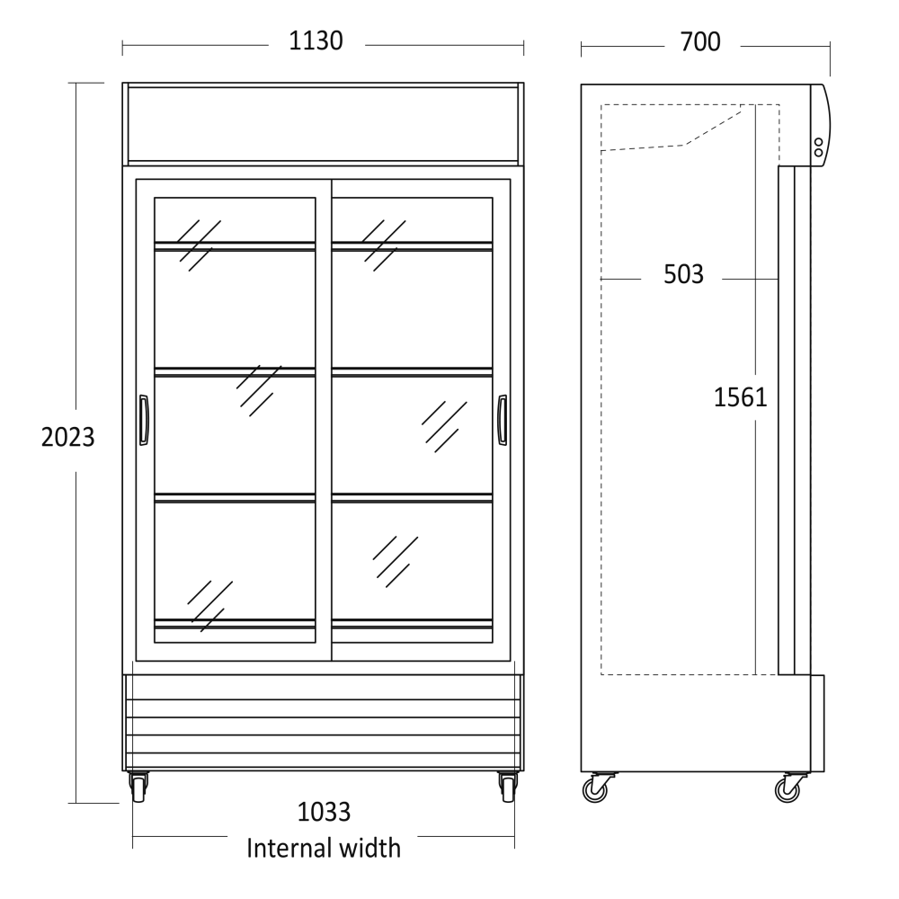 Ledusskapis-vitrīna, melns 670L SD 1002 BSLE (26311002BSLE10000)