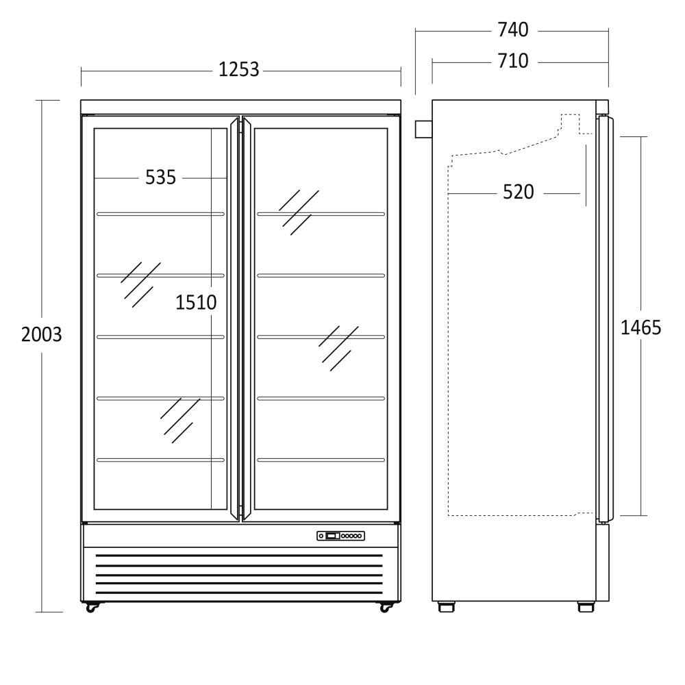 Ledusskapis-vitrīna 809L DC1080BB (25311110000DC1080BB)