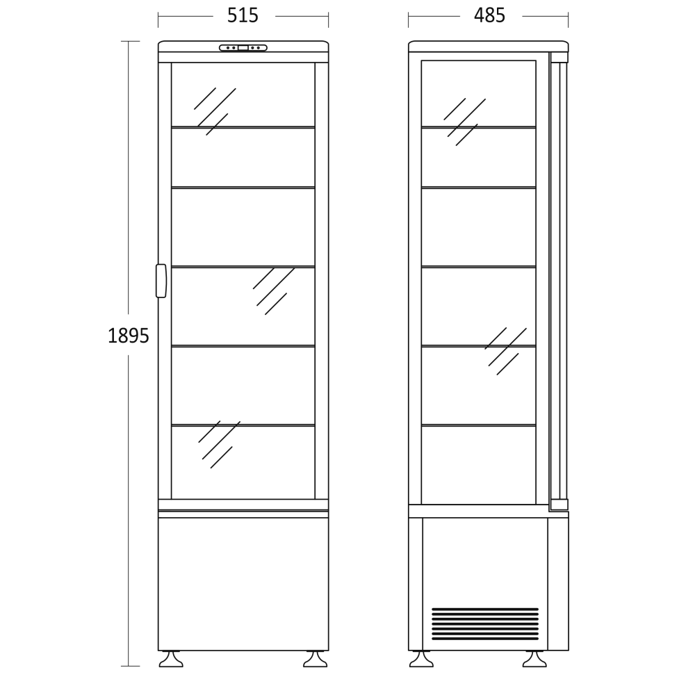 Aukstā vitrīna, melns 235L RTC 287 BE (19310287BE10000)