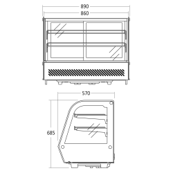 Aukstā vitrīna 145L RTW 160 E