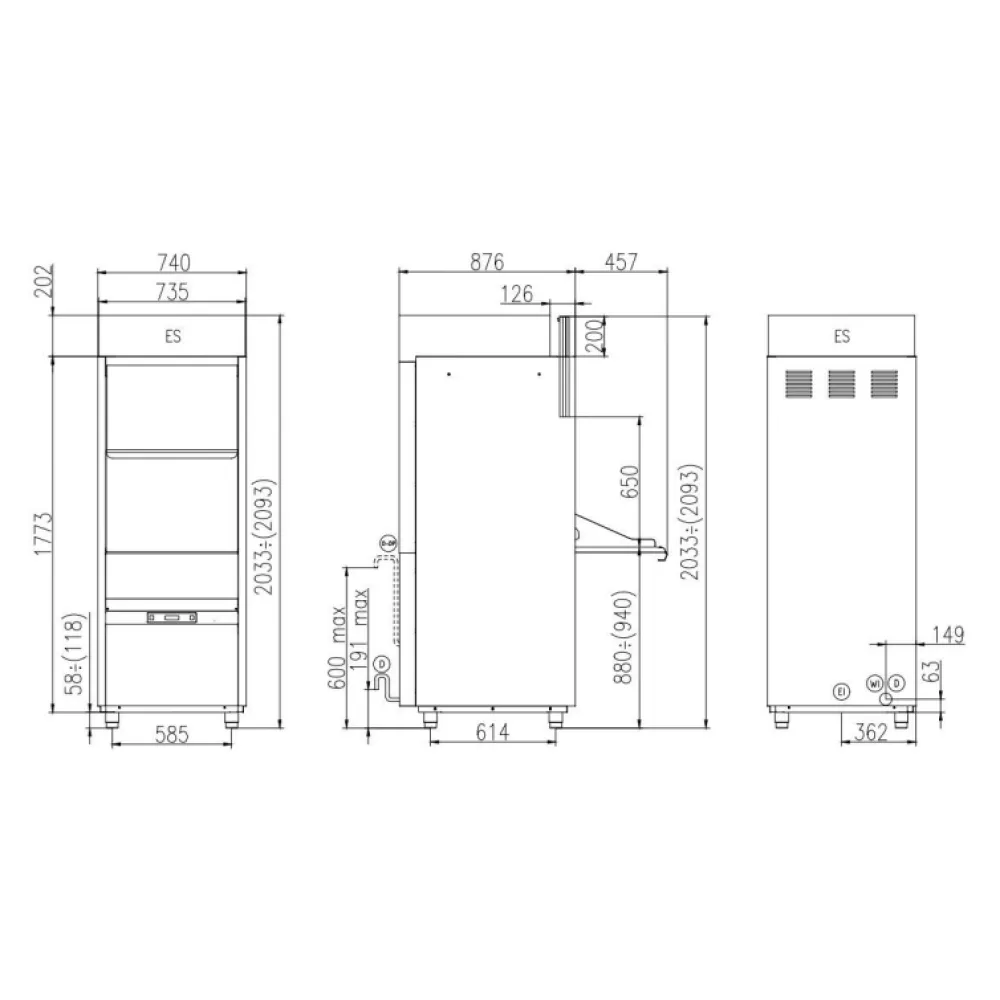 Trauku mašīna, 565x690mm, UK 55/80 EPI ES (UK55/80EPIES)