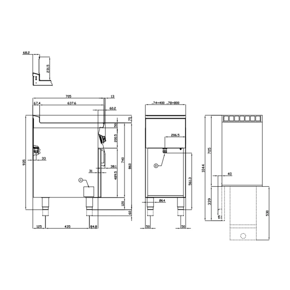 Elektriskais fritieris ar neitrālo skapi 18+18L F2/18-78ET (08090831)