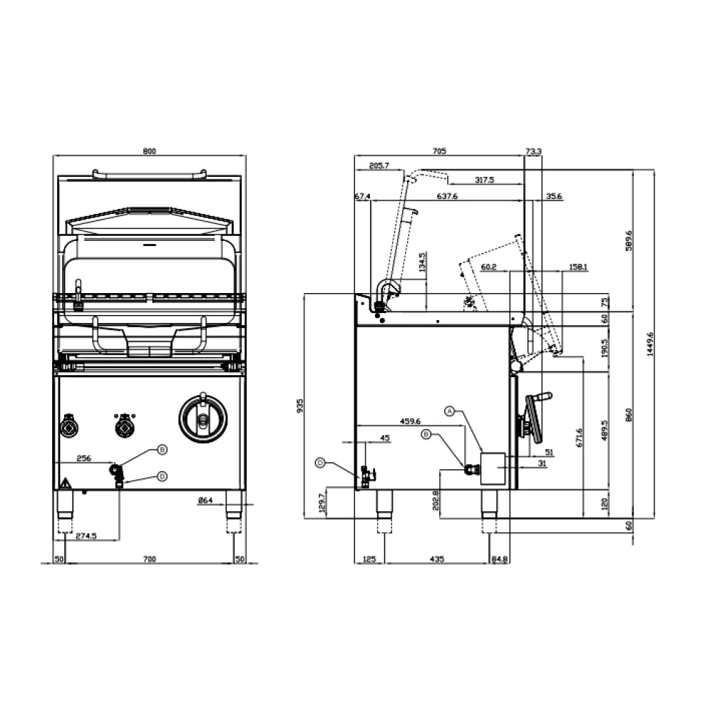 Elektriskā dziļā panna MANUAL 50L BR50-78ETX (08130830X)