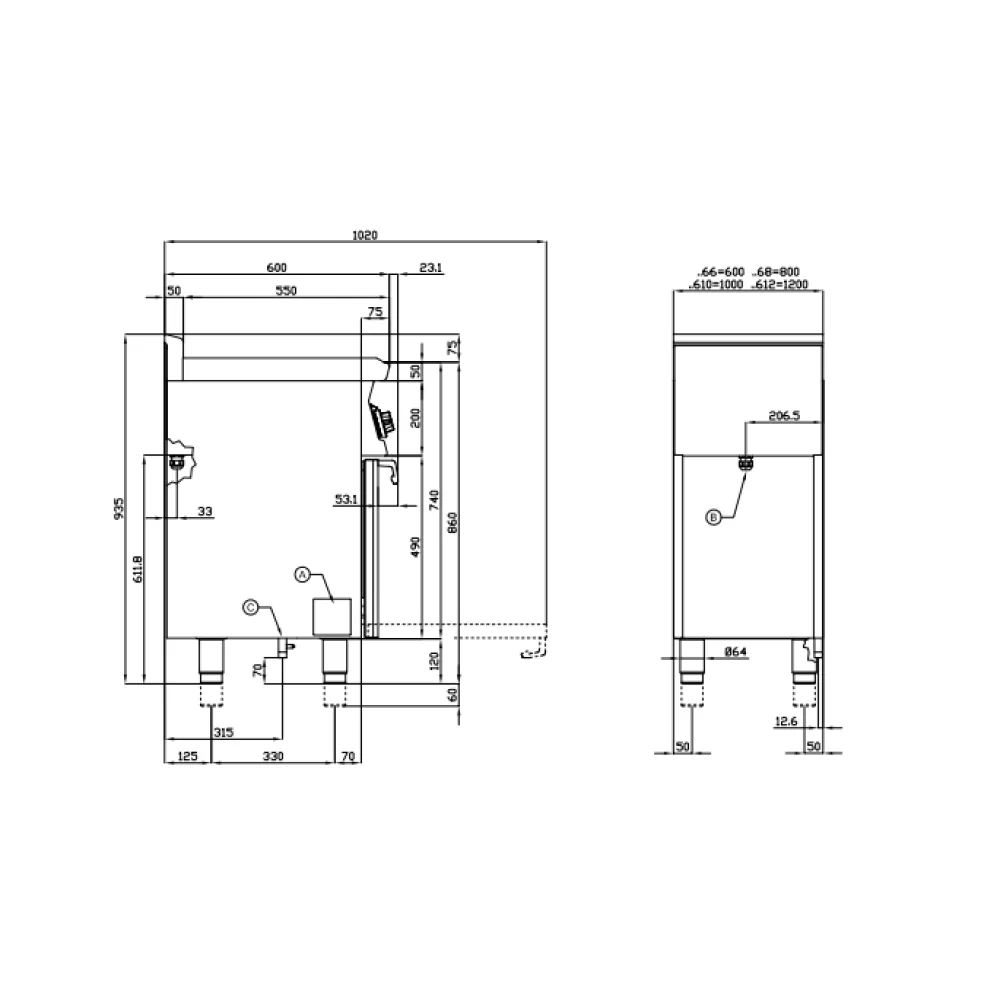 Gāzes plīts ar elektrisko cepeškrāsni CFM4-66GEM/V (06690662)