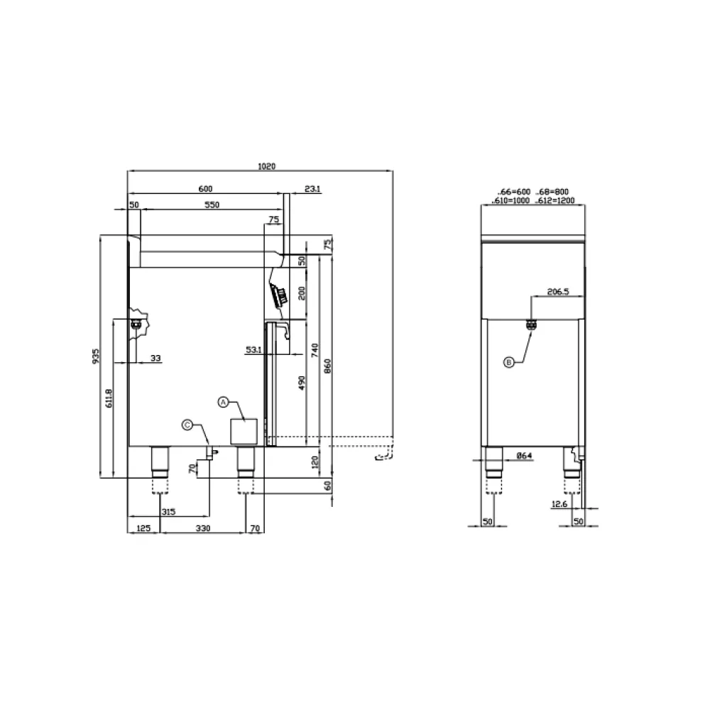 Gāzes plīts ar elektrisko cepeškrāsni CFM6-610GEM/V (06691062)