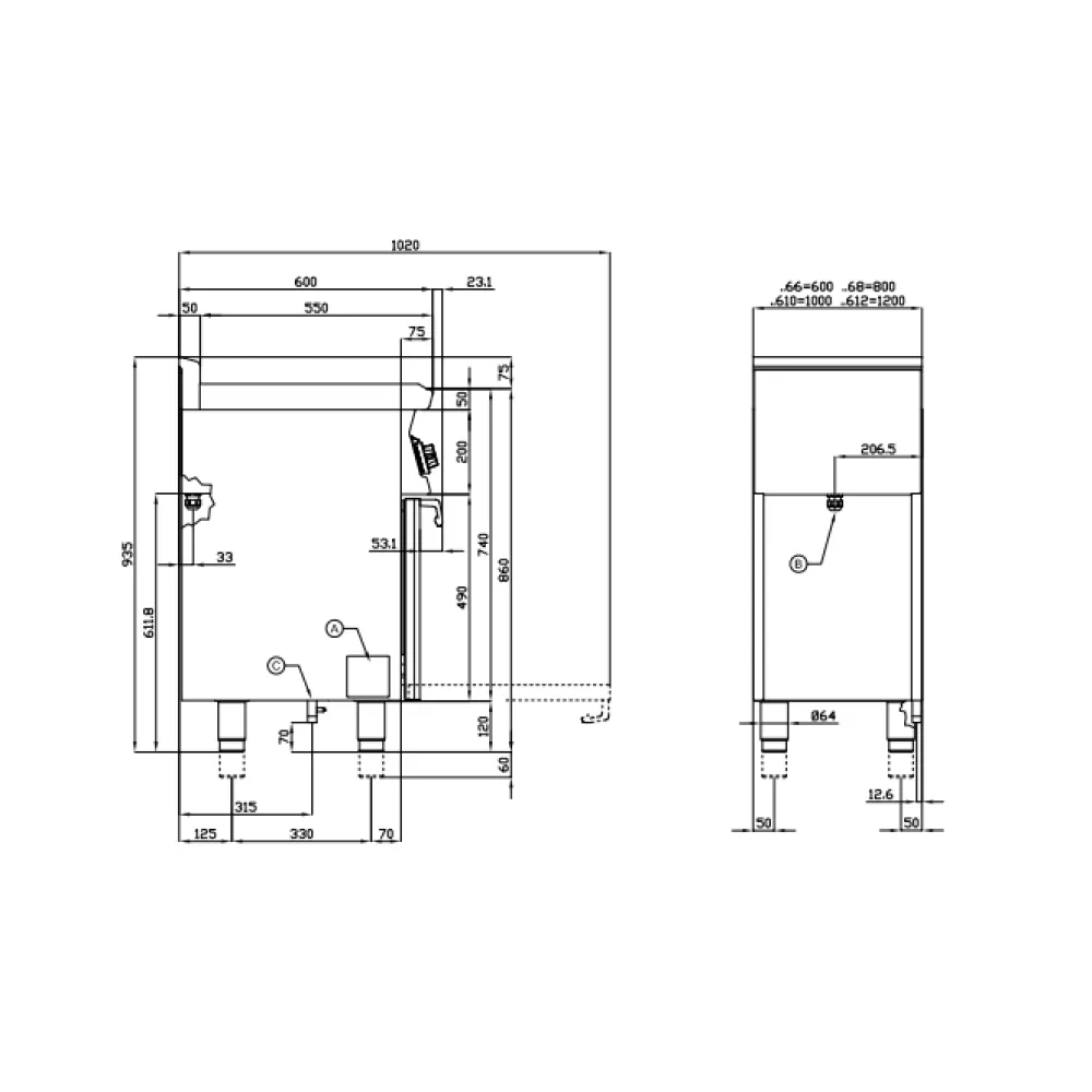Gāzes plīts ar elektrisko cepeškrāsni CFM2-68GEM/V (06790862)