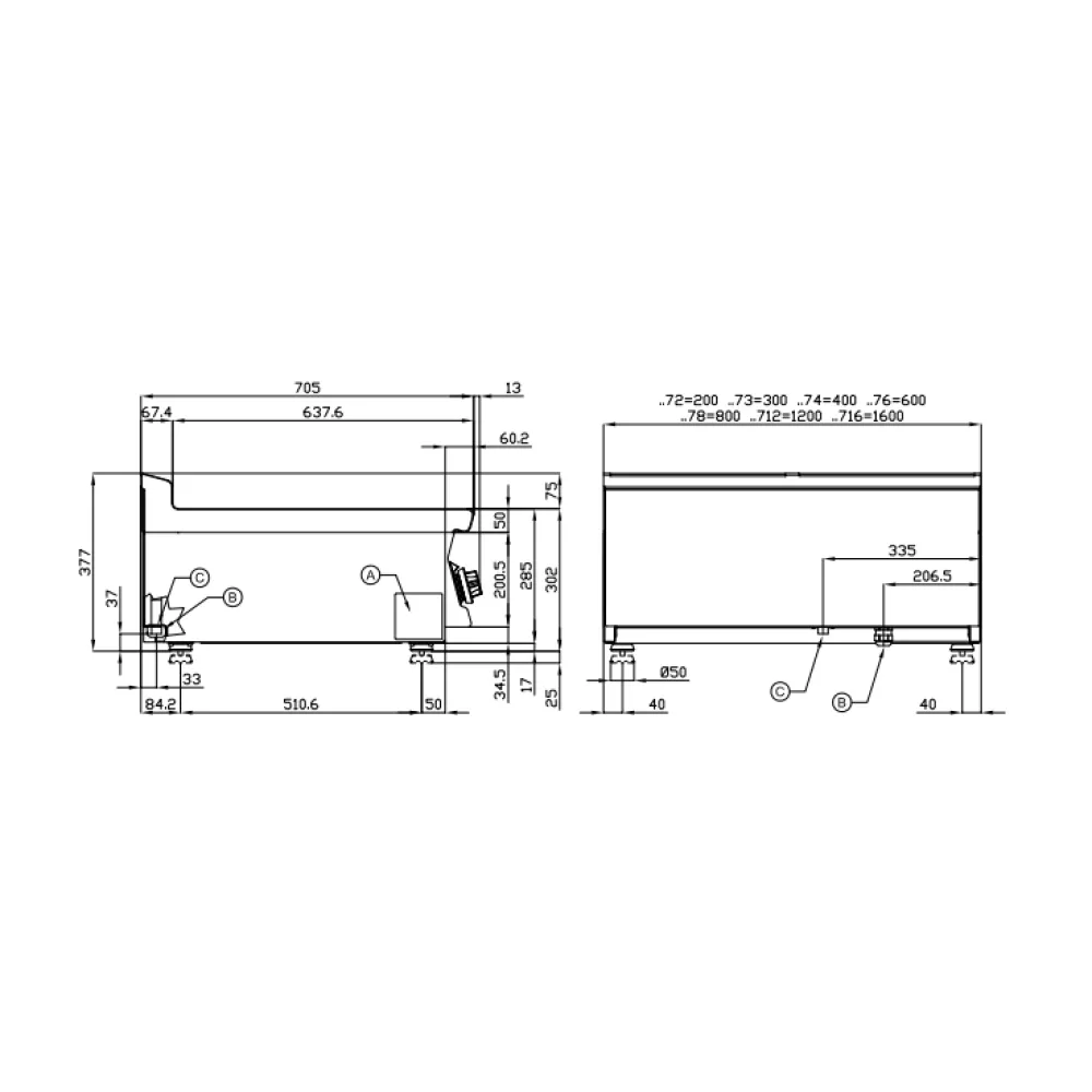 Gāzes virsma cepšanai, gluda 70 FTLT-76G (18230651)