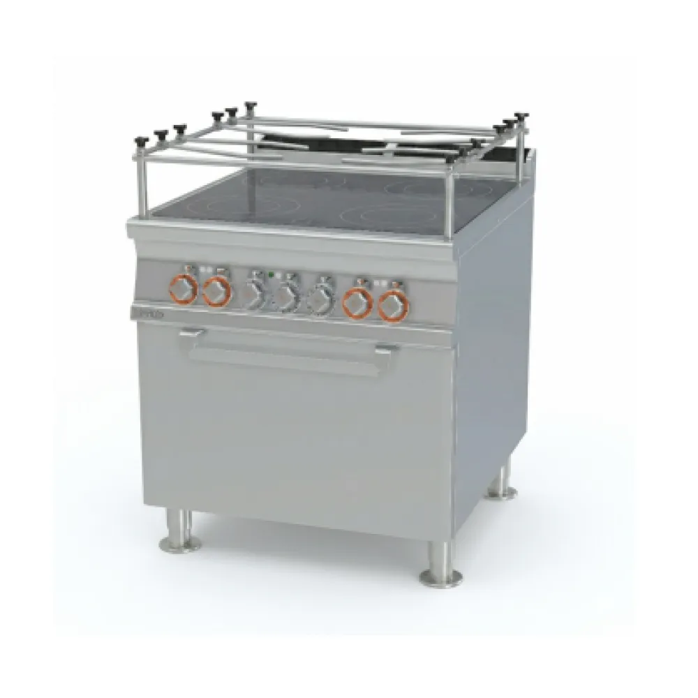 Elektrīskā plīts ar keramisko virsmu un cepeškrāsni, 4 riņķi 90 MARINE CFVC4-98ETX (09800832X)