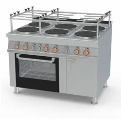 Elektrīskā plīts ar cepeškrāsni 6 riņķi 90 MARINE CFV6-912ETVX/V