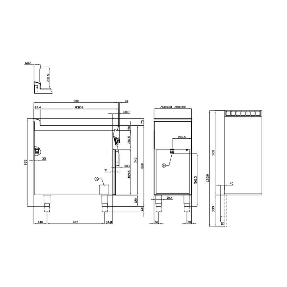 Elektriskais fritieris ar neitrālo skapi 8+8L 90 MARINE F2/8-94ETX (09090432X)