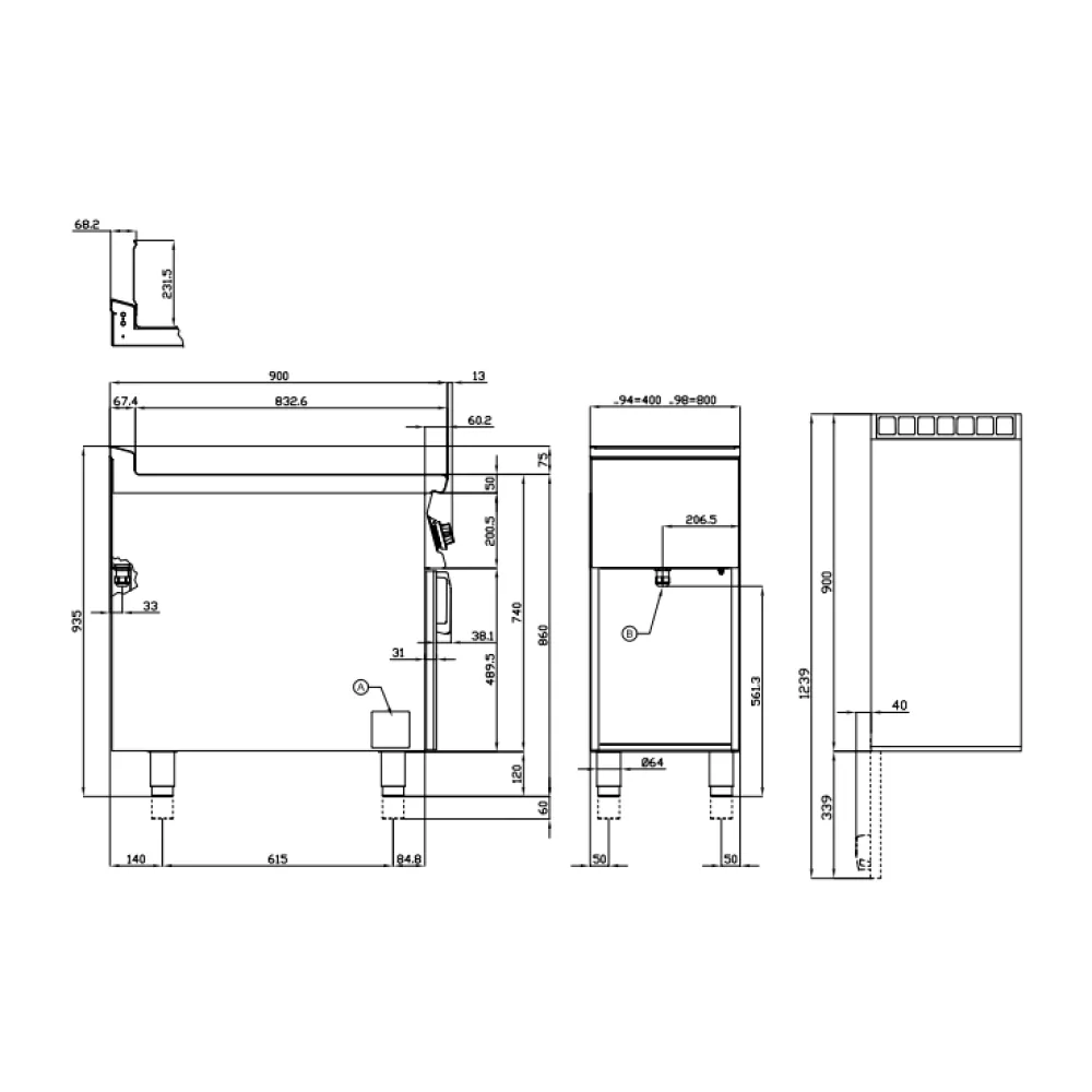 Elektriskais fritieris ar neitrālo skapi 8+8L 90 F2/8-94ET (09090432)