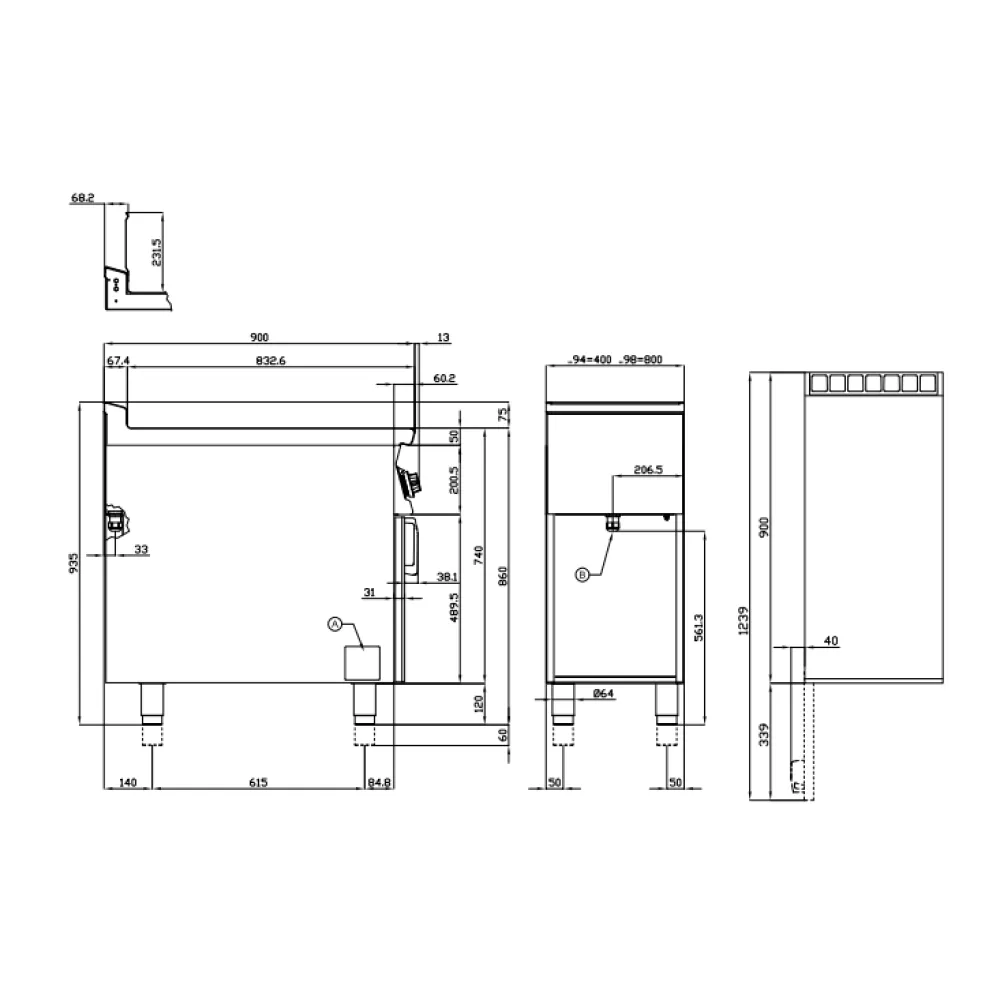 Elektriskais fritieris ar neitrālo skapi 18+18L 90 MARINE F2/18-98ETX (09090830X)
