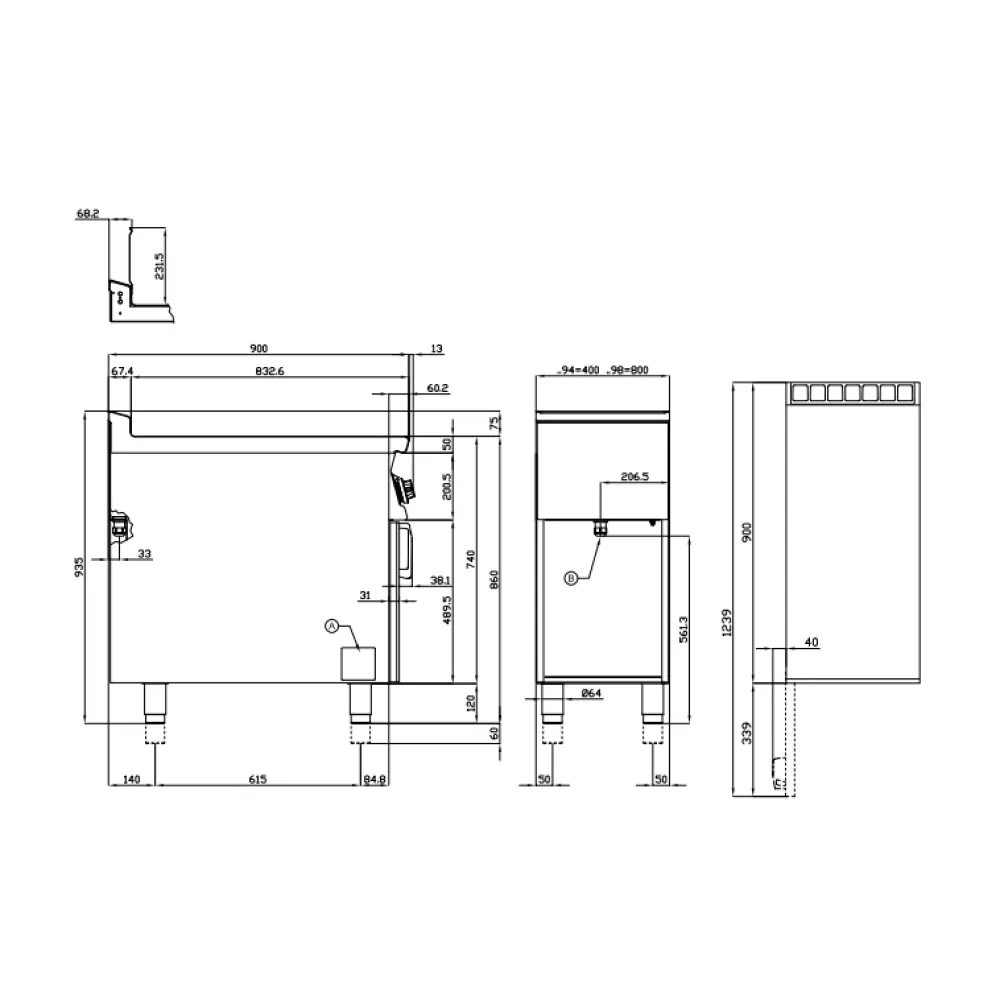 Elektriskais fritieris ar neitrālo skapi 18+18L 90 F2/18-98ET (09090830)