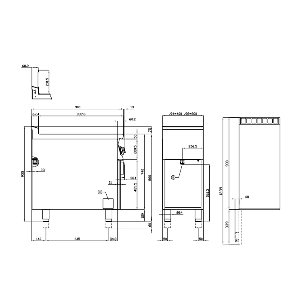 Elektriskais fritieris ar neitrālo skapi 25+25L 90 MARINE F2/25-98ETX (09090831X)