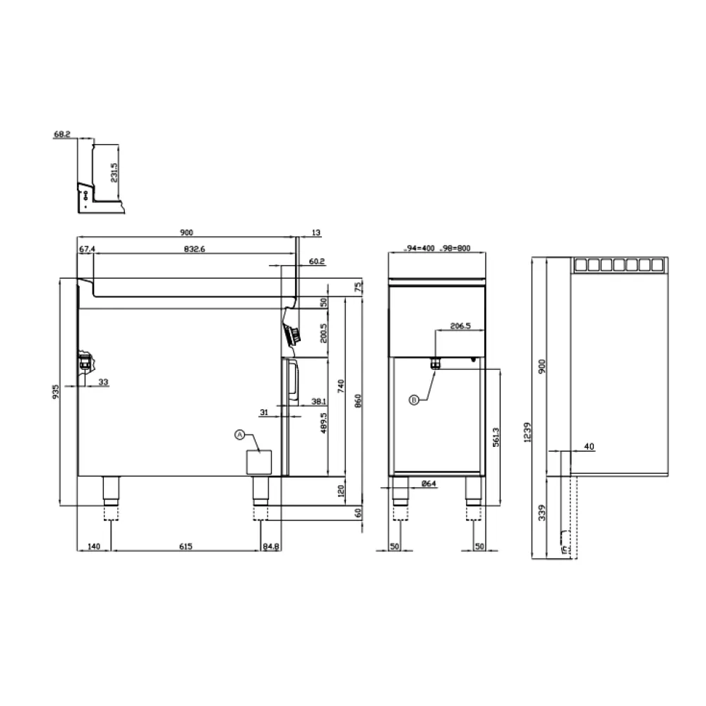 Elektriskais fritieris ar neitrālo skapi 25+25L 90 F2/25-98ET (09090831)