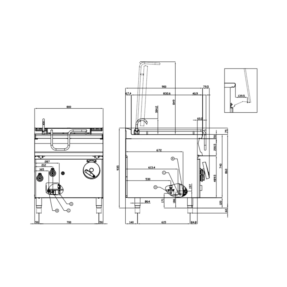 Gāzes dziļā panna MANUAL 80L 90 MARINE BR80-98G (09340850)