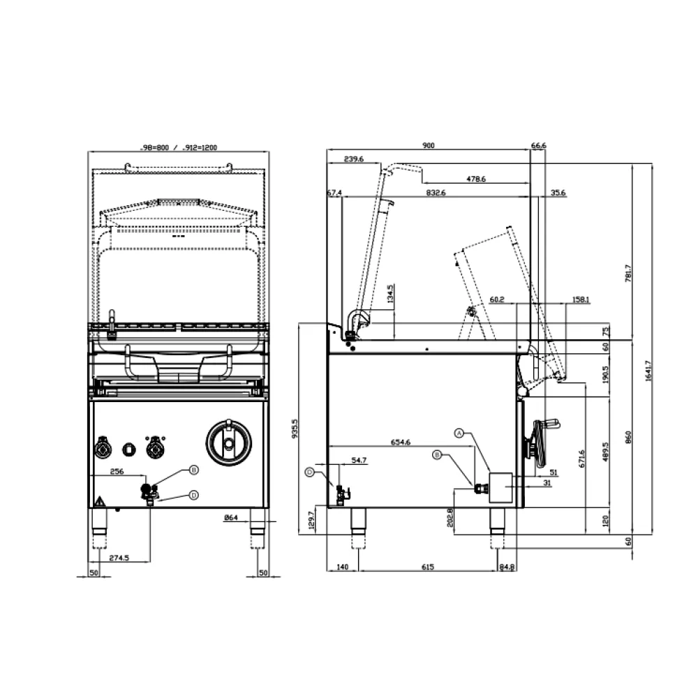 Gāzes dziļā panna MANUAL 120L 90 BR120-912G (09341250)