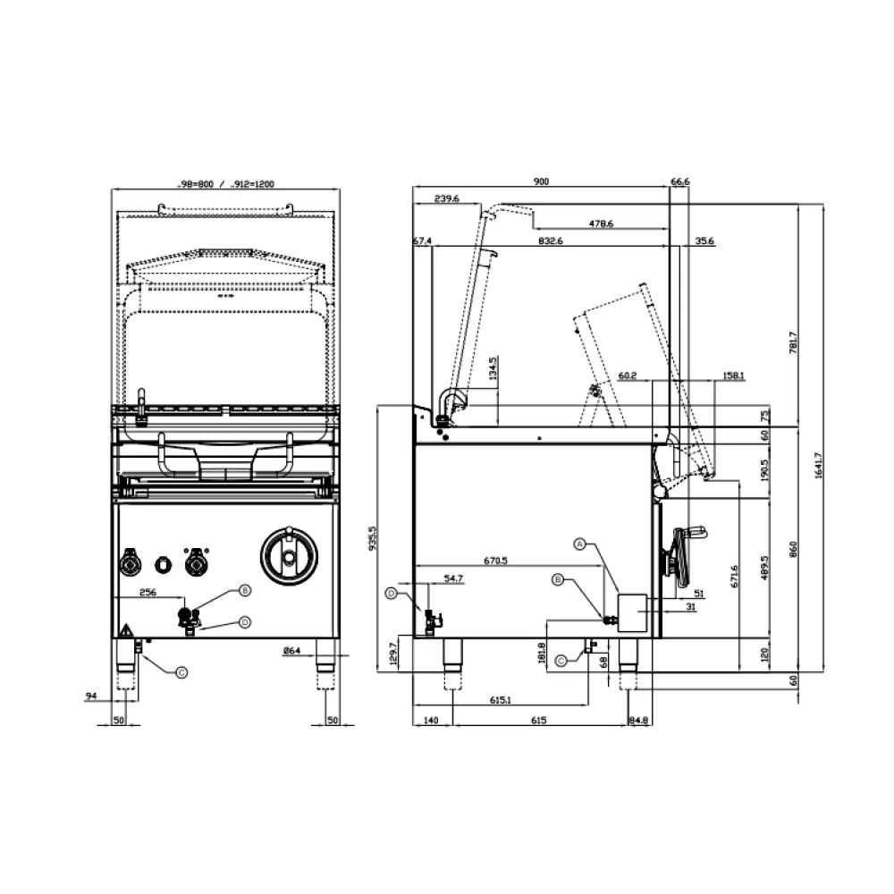Gāzes dziļā panna AUTOMATIC 80L 90 BR80-98G (09340851)