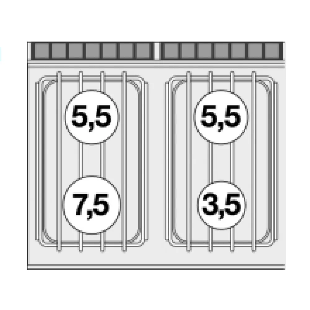 Gāzes plīts ar gāzes cepeškrāsni, 4 degļi 70 CF4-78GP (08680850)