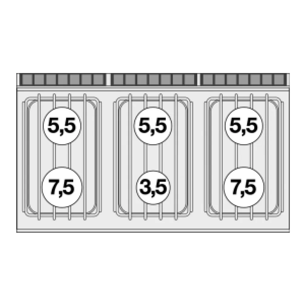 Gāzes plīts ar gāzes cepeškrāsni, 6 degļi 70 CF6-712GP (08681250)